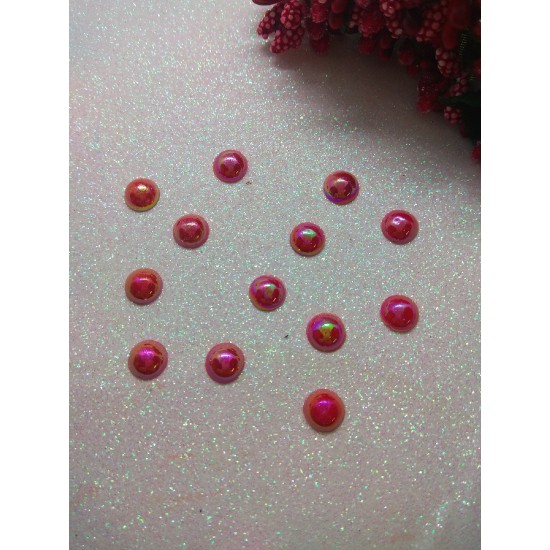 Полубусины-жемчуг(цв.красный-перламутр) 8 мм, цена за 20 гр